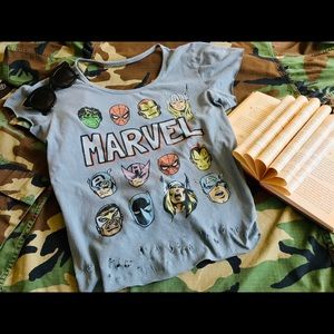 Marvel Distressed Crop Top